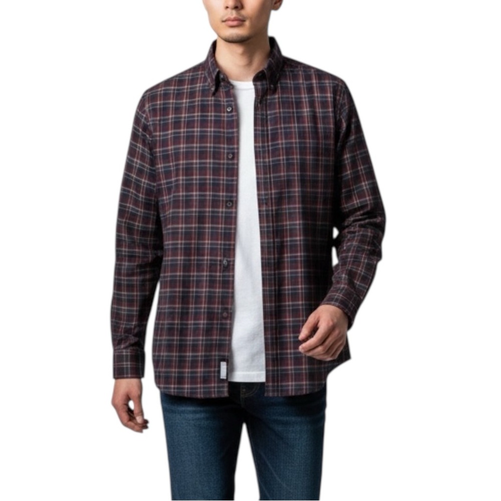 RALPH LAUREN Blue Label Button-Down Plaid Shirt in Burgundy/Green Size XXL